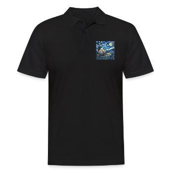 schnecke, garten, Van Gogh, Geschenk - Männer Poloshirt - Schwarz - Vorne - Kai (181cm)