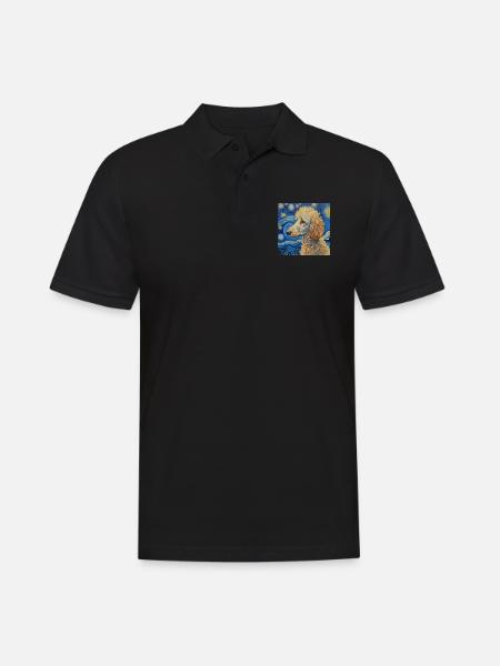Poodle Van Gogh Gift - Men's Polo Shirt - black