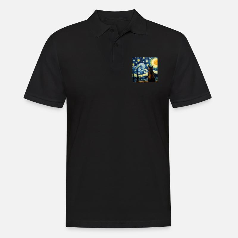 Chat, Motif De Chat - Polo Homme - noir