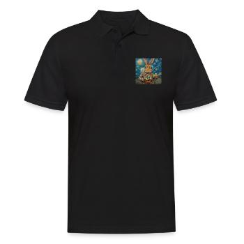 easter bunny, easter, bunny, happy easter, easter eggs - Men's Polo Shirt - black - Front - Kai (181cm)