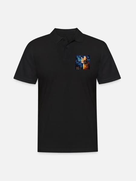 Chat, Motif De Chat - Polo Homme - noir