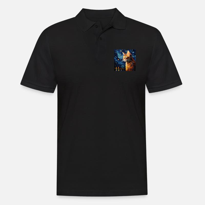 Katze, katzenmotiv - Männer Poloshirt - Schwarz