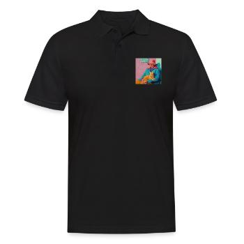 Katze, katzenmotiv, popart, geschenk, geschenkidee - Männer Poloshirt - Schwarz - Vorne - Kai (181cm)