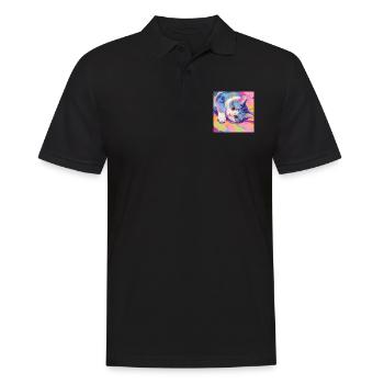 Cat, Cat Motif - Men's Polo Shirt - black - Front - Kai (181cm)
