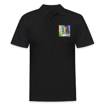 Chat, Motif De Chat - Polo Homme - noir - Devant - Kai (181cm)