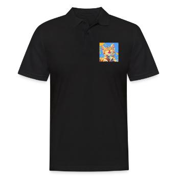 Chat, Motif De Chat - Polo Homme - noir - Devant - Kai (181cm)