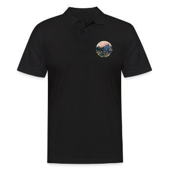 Boho, Flowers, Mountains, Landscape, Nature, Trees - Men's Polo Shirt - black - Front - Kai (181cm)