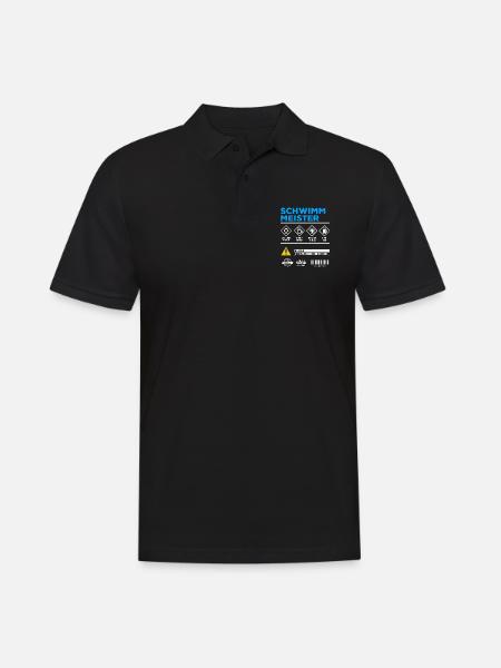 Schwimmmeister Gebrauchsanweisung Bademeister - Männer Poloshirt - Schwarz