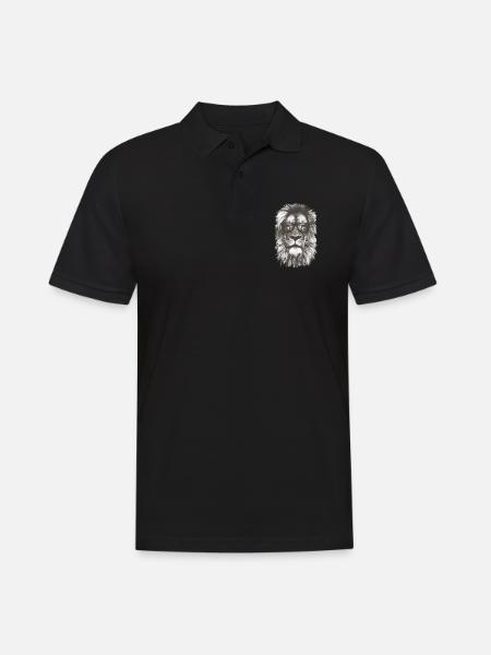 Hipster Lion - Men's Polo Shirt - black