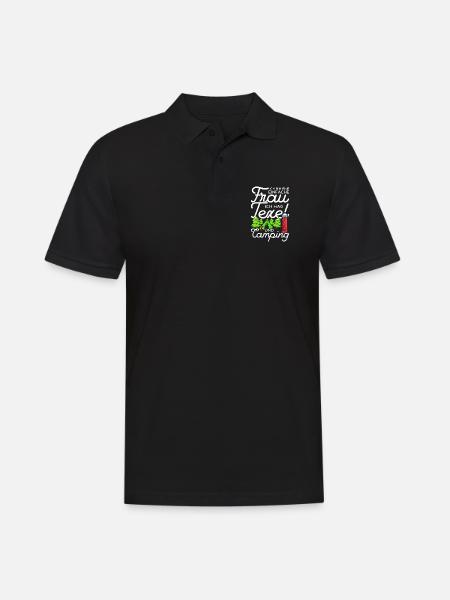 Texel und Camping Holland Leuchtturm - Männer Poloshirt - Schwarz