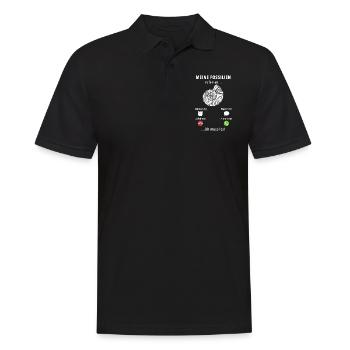 Meine Fossilien rufen an - ich muss los - Spruch - Männer Poloshirt - Schwarz - Vorne - Kai (181cm)