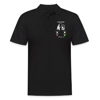Meine Sauna ruft an - ich muss los - Spruch - Männer Poloshirt - Schwarz - Vorne - Kai (181cm)