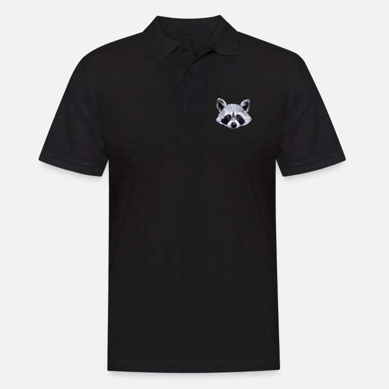 Süßer Waschbär - Männer Poloshirt - Schwarz