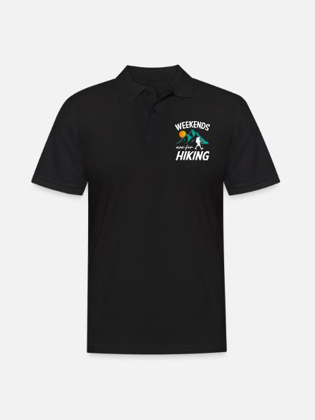 Weekends Are For Hiking - Men's Polo Shirt - black