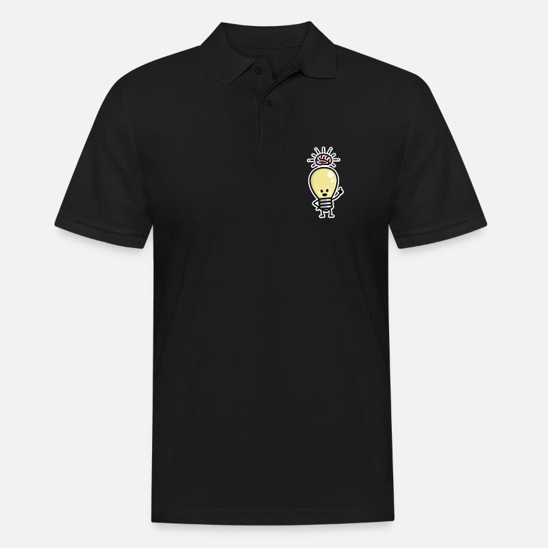 Light Bulb Idea Brains Creative Genius Creativity - Men's Polo Shirt - black