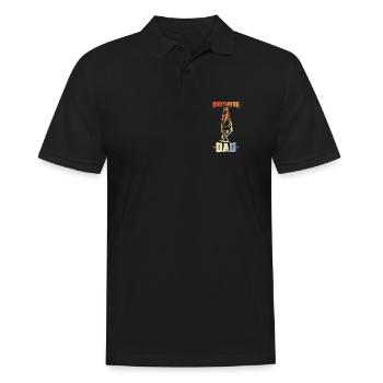 Papa Windsurfen - Männer Poloshirt - Schwarz - Vorne - Kai (181cm)