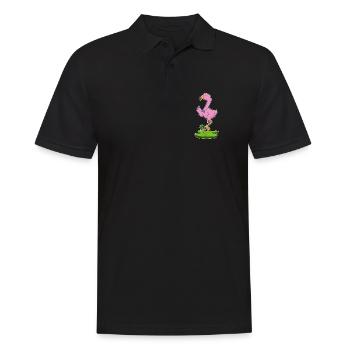 Flamingo Necklace - Men's Polo Shirt - black - Front - Kai (181cm)