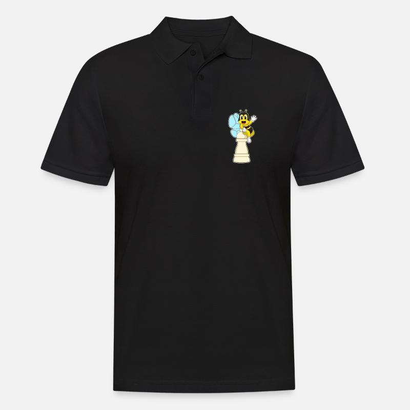 Schachfigur Bauer Biene Schach - Männer Poloshirt - Schwarz