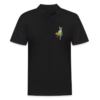 Hase Basketballspieler Basketball Sport - Männer Poloshirt - Schwarz - Vorne - Kai (181cm)