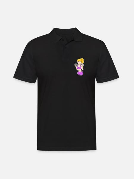 Fitness Frau Hanteln - Männer Poloshirt - Schwarz