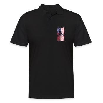 Dirt Biking USA-Flagge - Männer Poloshirt - Schwarz - Vorne - Kai (181cm)