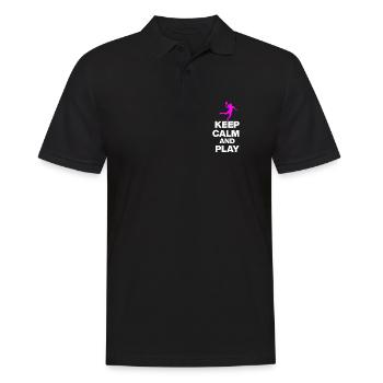 RESTEZ CALMES ET JOUEZ AU HANDBALL ! EM GIFT ALLEMAGNE - Polo Homme - noir - Devant - Kai (181cm)
