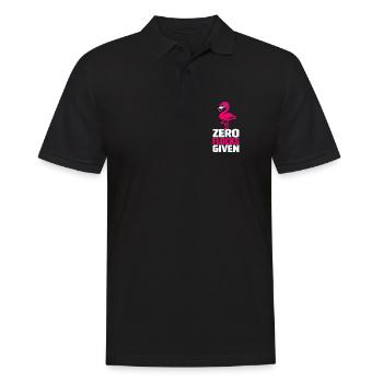 Zero Flocks Given - Männer Poloshirt - Schwarz - Vorne - Kai (181cm)