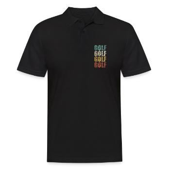 Golf Papa Vater Papa Papa Vintage-Golfer-Geschenk - Männer Poloshirt - Schwarz - Vorne - Kai (181cm)
