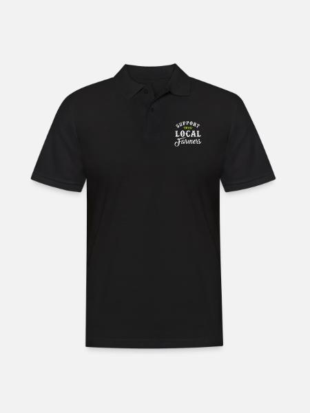 Chicken Support Your Local Farmers Life Market - Männer Poloshirt - Schwarz