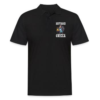 Grillen Grilla Griller Gorilla BBQ Spruch Lustig - Männer Poloshirt - Schwarz - Vorne - Kai (181cm)