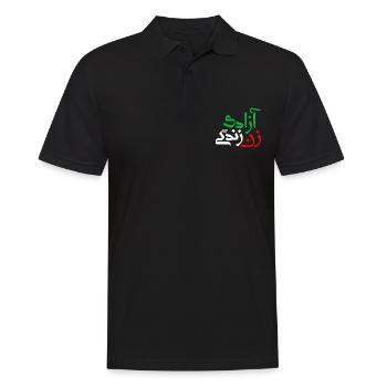Mahsa Amini Zan Zendegi Azadi - Männer Poloshirt - Schwarz - Vorne - Kai (181cm)