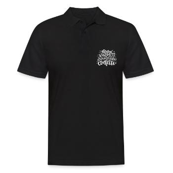 Wirf Freundlichkeit wie Konfetti herum - Männer Poloshirt - Schwarz - Vorne - Kai (181cm)
