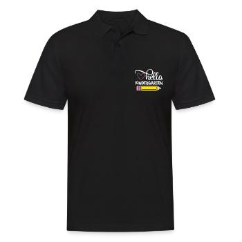 Hello Kindergarten - Men's Polo Shirt - black - Front - Kai (181cm)