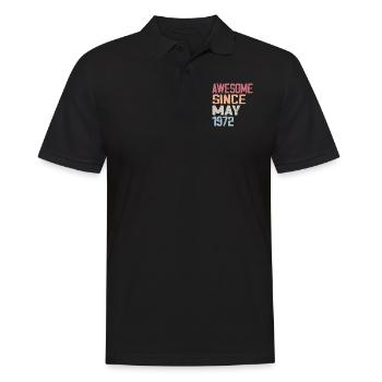 Mai 1972 Anniversaire 1972 Retro 1972 Mai Vintage - Polo Homme - noir - Devant - Kai (181cm)