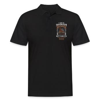 Schuster Beruf Stiefel Leder - Männer Poloshirt - Schwarz - Vorne - Kai (181cm)