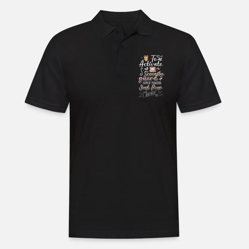 Security Pförtner Arbeit Fachkraft - Männer Poloshirt - Schwarz