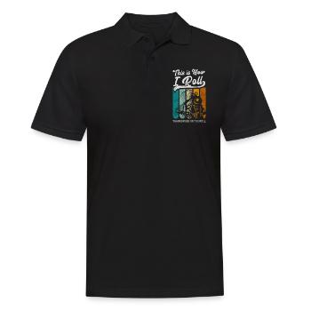 Modelleisenbahn Eisenbahner Nerd Schienen - Männer Poloshirt - Schwarz - Vorne - Kai (181cm)