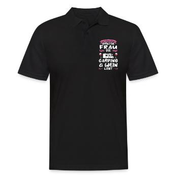 Campen Wein Campingplatz Geschenk - Männer Poloshirt - Schwarz - Vorne - Kai (181cm)