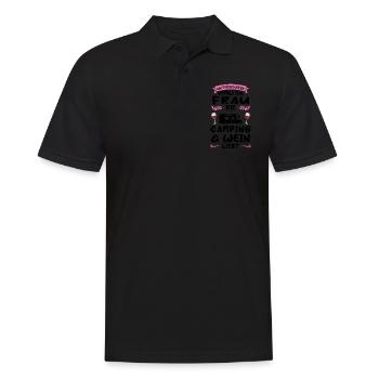 Campen Wein Campingplatz Geschenk - Männer Poloshirt - Schwarz - Vorne - Kai (181cm)