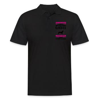 Dackel Hund Dachshund Geschenk - Männer Poloshirt - Schwarz - Vorne - Kai (181cm)