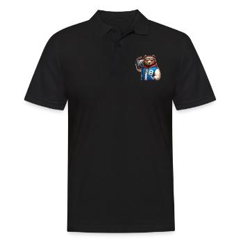 Stylized illustration of a cool bear - Men's Polo Shirt - black - Front - Kai (181cm)