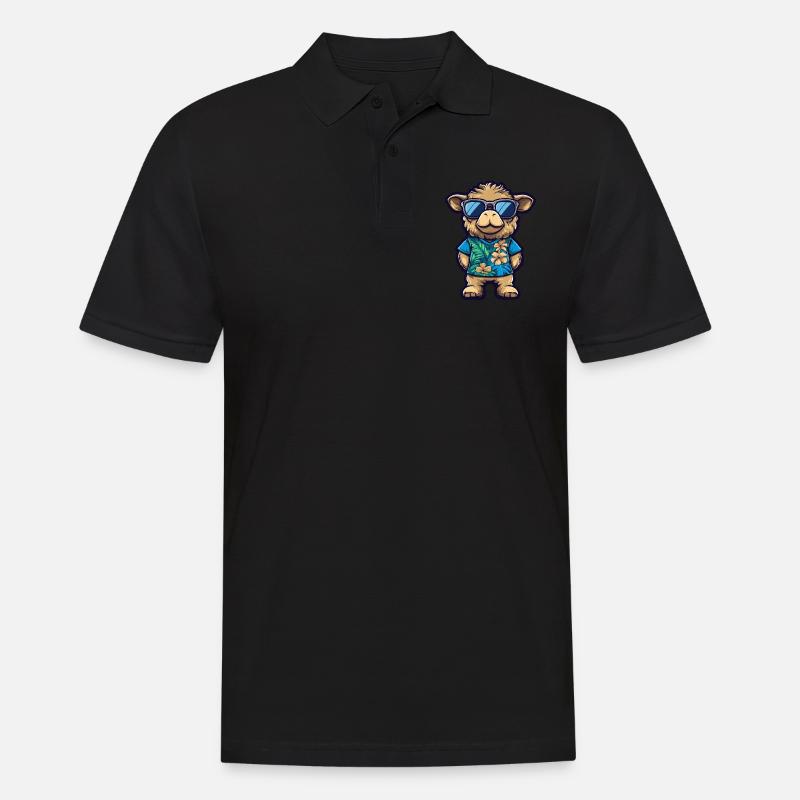 Kamel Comic Lustig Sommer - Männer Poloshirt - Schwarz