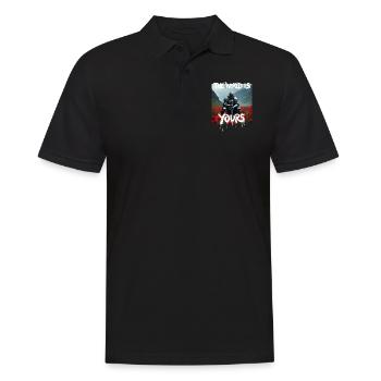 THE WORLD IS YOURS x FALLEN KNIGHT - Männer Poloshirt - Schwarz - Vorne - Kai (181cm)