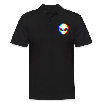 Alien Head Trippy Techno DJ Raver Glitch - Men's Polo Shirt - black - Front - Kai (181cm)