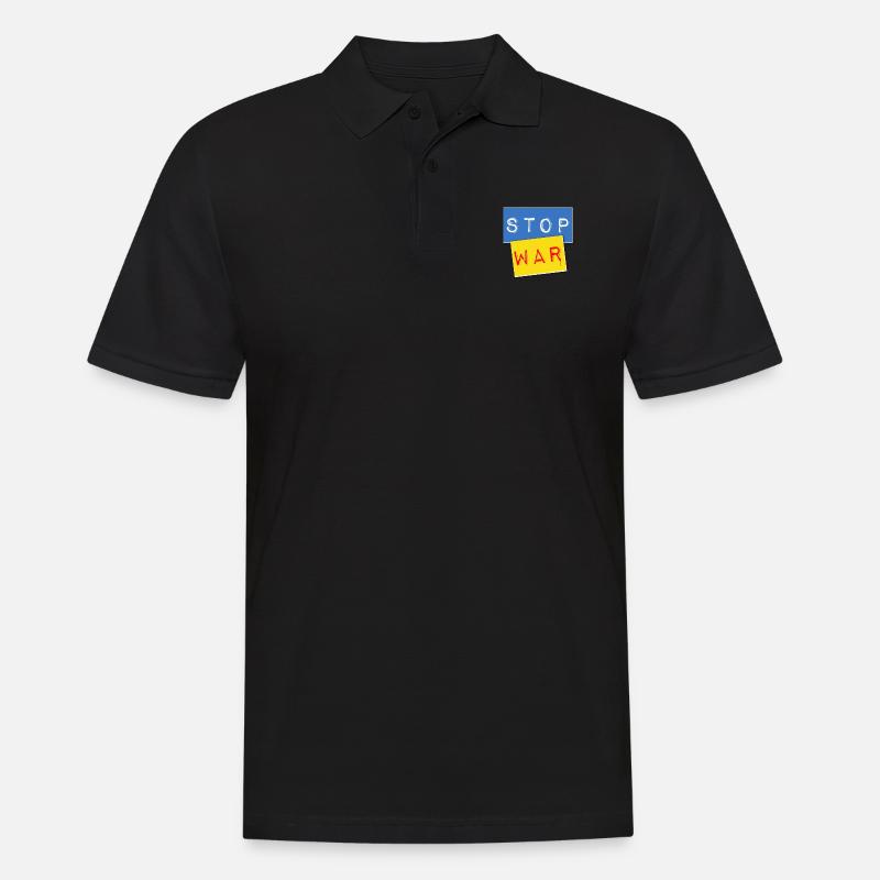 Stop war - Männer Poloshirt - Schwarz