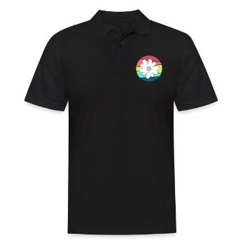 Retro Blume - Florist - Männer Poloshirt - Schwarz - Vorne - Kai (181cm)