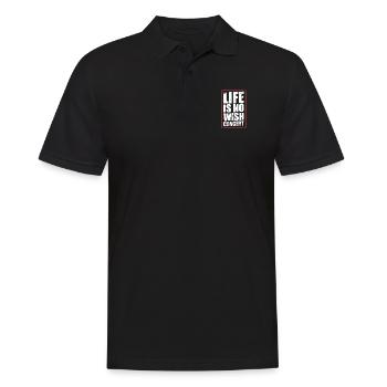 Denglisch Spruch - Männer Poloshirt - Schwarz - Vorne - Kai (181cm)