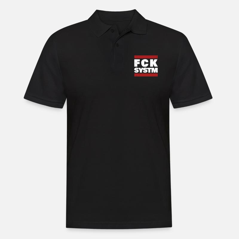 Fck System - Männer Poloshirt - Schwarz