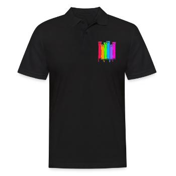 LGBT rainbow dogs - Men's Polo Shirt - black - Front - Kai (181cm)