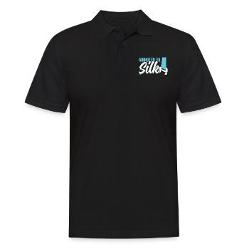 Addicted To Silk - Aerialist - Männer Poloshirt - Schwarz - Vorne - Kai (181cm)